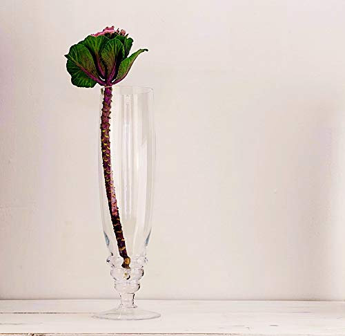 Clear Glass Vase Large Handmade 45cm high Footed Champagne Flute Bud Vase