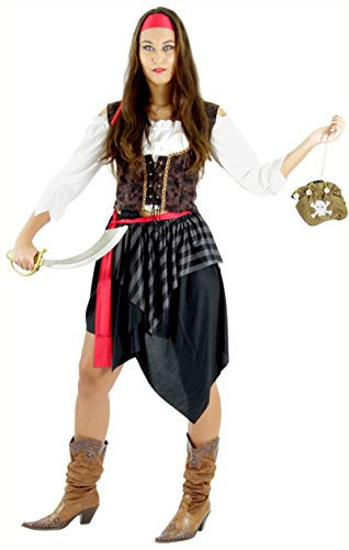 Piraten Kostüm für Damen Fasching Piratin Rock Piratenbraut Frauen Karneval Fasching Größe M