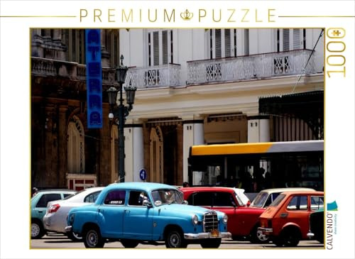 CALVENDO Puzzle Der legendäre Mercedes 180 vor dem Hotel Inglaterra in Havanna | 1000 Teile Lege-Größe 64 x 48 cm Foto-Puzzle für glückliche Stunden