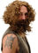 WIG ME UP - 6098A+B-P6 Perücke & Bart Karneval Fasching Urmensch Neandertaler Waldschrat Wilder Einsiedler hellbraun