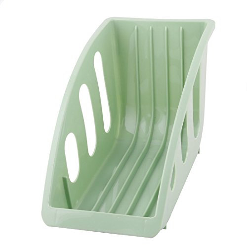 sourcing map Restaurante Cocina Plato de plástico Tazón Secado Soporte de almacenamiento Organizador Estante para platos Verde Verde