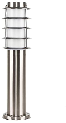 MiniSun | Modern Stainless Steel 450mm Light Post | Post Lights, Home Décor & Improvement Essential | Includes 4W LED Bulb [3000K Warm White] | Mains Wired