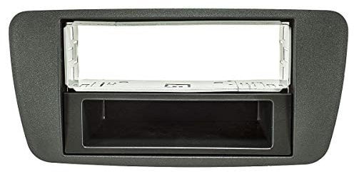 tomzz Audio 2449-041 Radioblende Metallschacht kompatibel mit Seat Ibiza 6J 2008-2013 anthrazit schwarz
