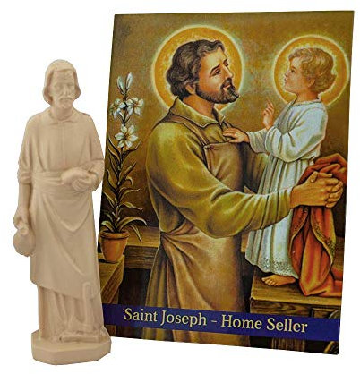 VILLAGE GIFT IMPORTERS Saint Joseph Statue, 7,6 cm, 1 oder 5 Stück, langlebiges und detailliertes Harzmaterial, echte authentische Tradition, wird mit Bestattungsanleitung geliefert (Heimverkäufer (1