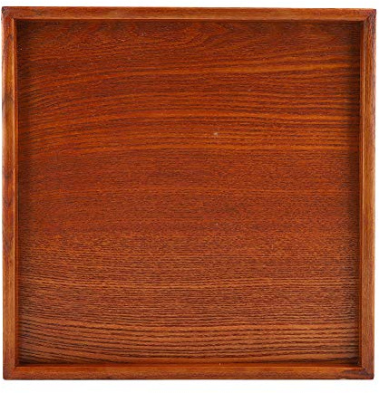 Wooden Serving Tray - Lightweight Solid Wood Square Tea Tray, Multipurpose Serving Plate for Coffee, Snacks, Home Kitchen Restaurant, 30x30cm