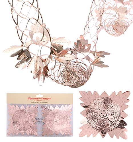 Christmas Concepts® Pack Of 2 9ft Foil Garland Festive Hanging Decorations - Christmas Decorations (Rose Gold)