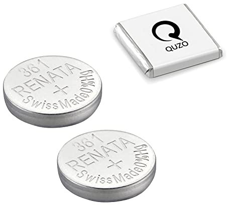 Lot de 2 piles Renata 361 pour montre 1,55 V SR721W + Quzo Belgian Chocolate - Piles officielles Renata pour montre