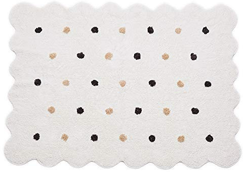 Martin Kench Spielteppich Kinderteppich Kinder Baumwollteppich Teppich Flachflor rutschfest Teppich Babyzimmer, 150 x 110cm (Weiß)