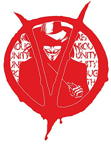 Finest Folia V wie Vendetta Aufkleber 13x10cm Autoaufkleber für PKW Auto LKW Motorrad Kfz Zubehör Aufkleber Sticker Selbstklebend Dekor R106 (Karminrot)