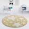 Taracarpet Kinderzimmer und Jugendzimmer Teppich Dreamland Kinderzimmerteppich Sterne gelb Creme 120 cm rund