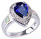 KELITCH Cz Opal Ringe Kristall 925 Sterling Silber Ringe Hochzeit Versprechen Zum Frau Mädchen