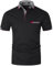 LIUPMWE Poloshirt Herren Kurzarm Baumwolle mit Brusttasche Polohemd Regular Fit Basic Streifen Tennis Golf T-Shirt,schwarz 1,L