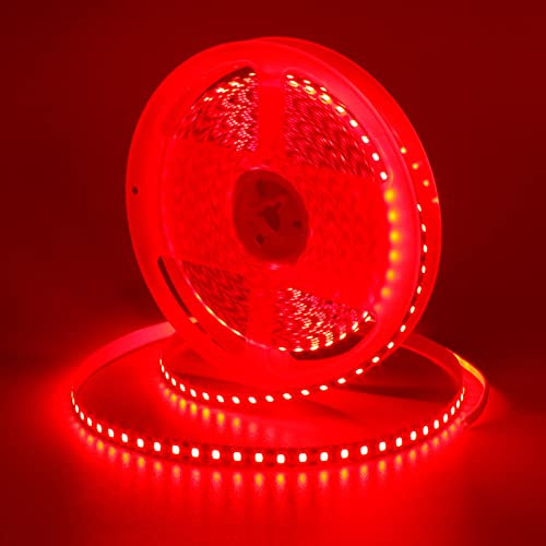 GOMING 10M LED Strip Rot 24V LED Streifen 1200 LEDs SMD2835 LED Band Selbstklebend Hohe Helligkeit Nicht Wasserdicht IP20 Lichtband für Innen Heim Deko(Netzteil nicht Enthalten)