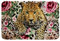 Loussiesd Leopard Badteppiche für Badezimmer 3D Tier rutschfest Badezimmerteppich Ed Rose Blumen Badematte 50x80cm Wunderschöne Weich Mikrofaser Fleece Badvorleger Maschinenwaschbar Multifunktional