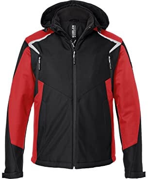 KÜBLER Workwear | KÜBLER BODYFORCE Winter Softshell Arbeitsjacke | schwarz/mittelrot | Größe XXL