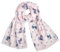 thb Richter XXL Langer Schal mit Katzen Muster Tuch Scarf Katze Cats Cat Halstuch Schals und Tücher mit kurzen Fransen (Katze - 2 / Schal - Rosa)