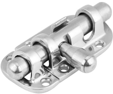 Headerbs Loquet de Serrure de Porte de Bateau, Loquet Marin Argenté en Acier Inoxydable 316(60mm / 2.4in)