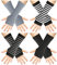WLLHYF Fingerlose Handschuhe, Cosplay, Armwärmer, Kawaii, schwarz, Ellenbogen, warme Beinstulpen, Ärmel, gestreift, Gothic-Outfit, Mode, Gothic, Kleidung, Herbst, Winter, Zubehör, 4 Paar kurze Muster,