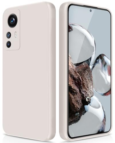 GiiYoon Hülle Kompatibel mit Xiaomi 12T, Hochwertiges Liquid Silicone Case, Rundumschutz Handyhülle, Kratzfestes Weiches Mikrofaserfutter- Weiß