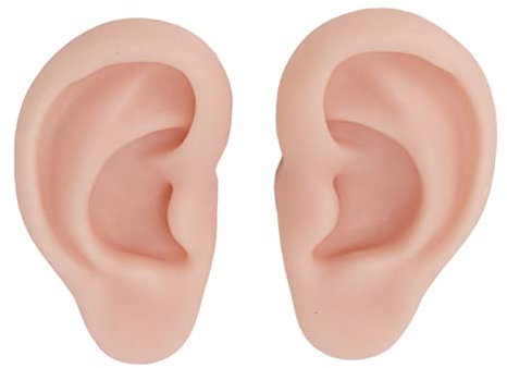 Menschliches Ohr-Modell, 1 Paar Weiches Silikon-Simulations-Ohr-Modell, Flexibles Künstliches Ohr, Realistische Körperteile für Piercing-Übungen, Ohrringe, Schmuck-Display(2#)