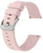 BISONSTRAP Bracelets de Montre en Silicone, Bracelets Minces à Dégagement Rapide, 18mm, Rose avec Boucle Argentée