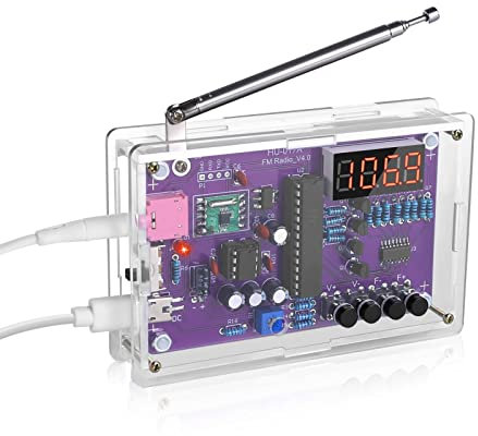 DONGKER Kit de Radio FM Digital, Proyecto de Soldadura Electrónica, Receptor Inalámbrico para Aprendizaje y Enseñanza (Con Conector de Auriculares de 3,5 mm)