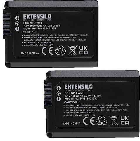 EXTENSILO 2X Akku kompatibel mit Sony Cybershot DSC-RX10M3, DSC-RX10 IV, DSC-RX10 Mark 4 Kamera (1050mAh, 7,4V, Li-Ion)