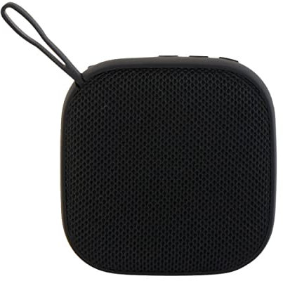 INTEMPO EE7267BLKSTKUK Fabric Pocket Speaker- Bluetooth, Wireless, Range up to 25M Built-in Rechargeable Battery, 12 Hour Playtime, USB Type-C Charging Cable Included, Convenient Carry Hook, Black