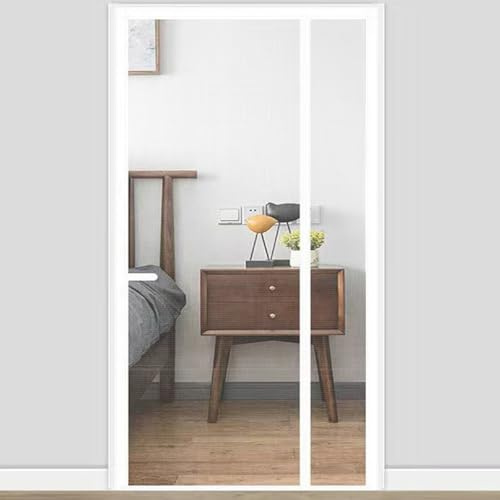 Mosquitera Magnética para Ventana - 130x205 cm - Mosquitera Magnética - Se Cierra sola para Salón Terraza Puertas Corredera Casa,Blanco