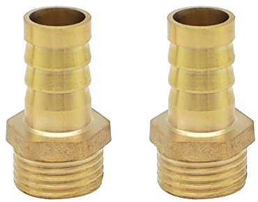 YDHfdc 2 Pezzi Connettore Coda Tubo Flessibile in Ottone Barb Coda Raccordo Connettore 14 mm 1/2 Pollice per Linee Aria, Acqua, Carburante, Petrolio e Gas