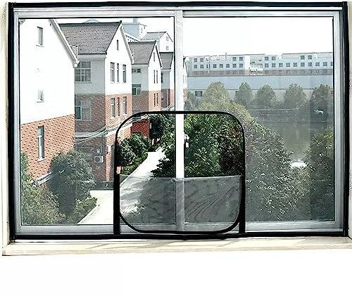 Custom Size Self-Adhesive Cat Protection Net with Zipper, Cat Safety Net, Window Mesh for Cat Protection, Fly Screen Anti-Bug Mosquito Netting, Balcony Safety Mesh