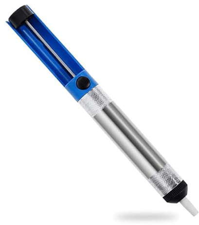 Pompe à Dessouder, Ventouse Outil à Dessouder Manuelle, Boîtier en Métal Léger avec Pointe en Téflon, Joint de Soudage Outil de Retrait Éléments Électroniques Soudage de Réparation