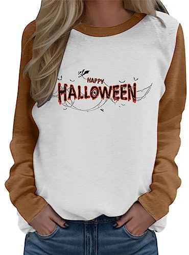 GFPGNDFHG Geldbeutel Damen Snipes Jacke Damen Original Norweger Pullover Damen Shirt-Herbst-Halloween-Strickjacke, Kürbis-Druck, lässig, mittellang, Party, dünne Jacke mit Tasche Pullover &