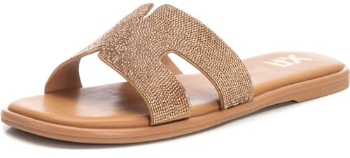 XTI - Sandalia Mujer Bronce - Calzado Cómodo y Versátil - Moda casual - Modelo 14281104 (Talla 41)