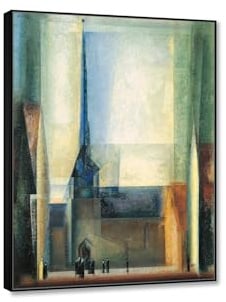 RKGHDCX lyonl feininge Poster & Druck auf leinwand Berühmtes Gemälde Abstrakter Expressionismus Leinwand Wandkunst Bild Gelmeroda IX Kunstdruck auf Leinwand Wandbild40x50cm(16x20in) schwarzer Rahmen