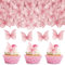 Tortendeko Essbar Schmetterlinge für Torte,48 Stk Essbare Tortendeko Schmetterling,Schmetterlinge Deko Torte Rosa,Esspapier Tortendeko Hochzeit,Schmetterling Kuchen Deko Geburtstag,Muffin Deko Essbar