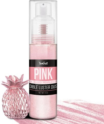 Essbarer Glitzer Spray für Getränke - 20g Lebensmittel Glitzerpulve für Likör, Cocktails, Dekorieren Torten - Geschmacklos Glitzer Pulver Glitzerstaub für Sekt, Wein, Champagner, Backen (Rosa)