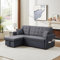 Terra Sofas GREY PULL OUT SOFA BED 2/3 SEATER L SHAPE WITH STORAGE UNIVERSAL CHASE SIDE