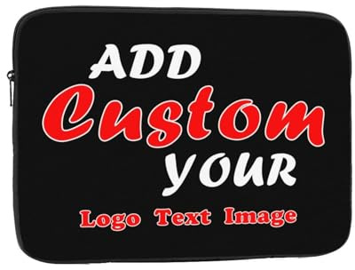 Custom Laptop Sleeve Bag, Add Your Own Text Logo Image Business Briefcase Protective Case Personalized Shockproof Water-Resistant Carrying Cover with Zipper for Ultrabook, Notebook, Tablet (15 inch)