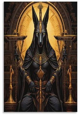 EVMILA Anubis Poster Gemälde Poster Für Büro Klassenzimmer Leinwand Moderne Leinwand Wandkunst 12x18inch(30x45cm)