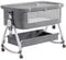 YAZOCO Lit Bébé Cododo, 2-en-1 lit Parapluie Bebe avec Matelas,Six Vitesses Réglage de la Hauteur, Facile Adapter au lit du Parent, Pieds réglables (Version Basse Gris)