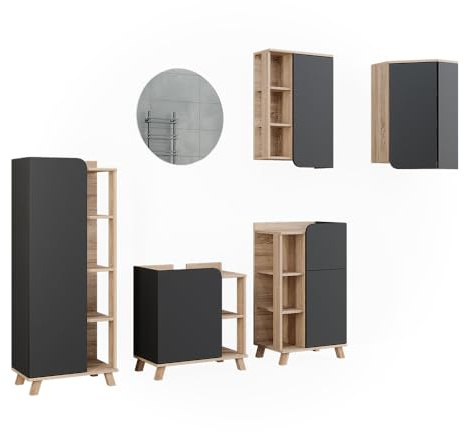 Vicco Conjunto de Muebles de baño Karen, Sonoma, 5 Partes