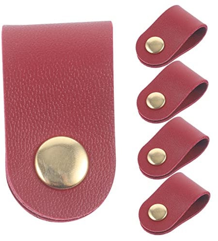 Homoyoyo Kabel Organizer Kunstleder 5 Stück Kabelwickler Mit Druckknopf Kabelhalter Für Kopfhörer Und Usb Kabel Flexibler Kabelmanager Für Haushalt Büro Und Reisen