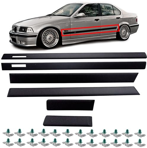INLY Lot de 6 baguettes de porte latérales style M compatibles avec Série 3 E36 Berline/Touring (1990-1999)