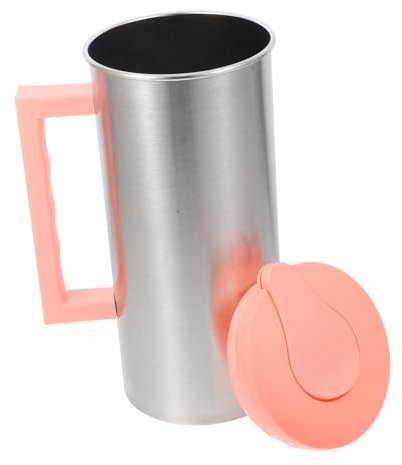 KICHOUSE Edelstahl Kaltwasserkessel Nordic Großes Fassungsvermögen Auslaufsicher Getränkekanne Trinkflasche Vielseitig Für Saft Wasser Und Kaffee Mit Praktischem Tragegriff Und Leicht Zu Re