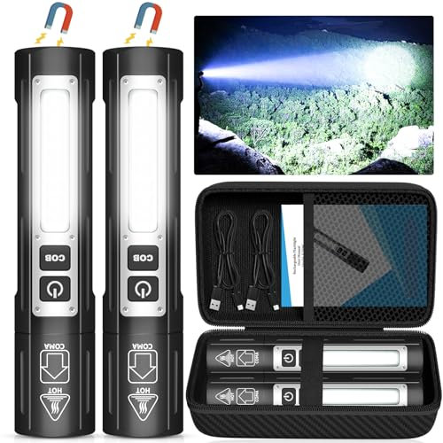 Banral Taschenlampe LED Aufladbar - Taschenlampe Extrem Hell - Mini Taschenlampe mit 8 Modi Wasserdichte Handlampe für Camping, Wandern, Angeln, Outdoor, Notfäll