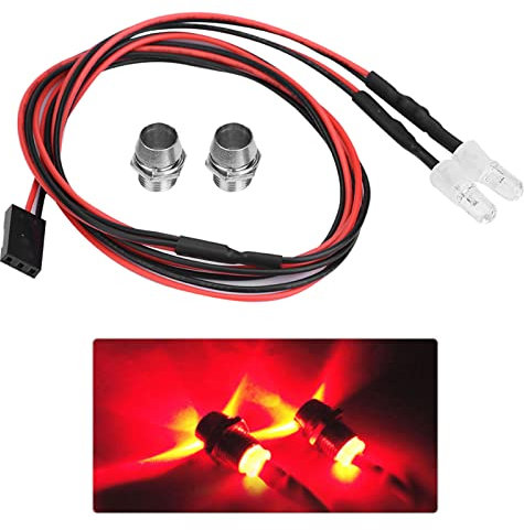 2pcs RC LED Light Kits, 5mm Scheinwerfer Rücklicht RC -Zubehör -LED -Leuchten für 1/10 Modell Drift Car Vehikel RC Autowagen Tank Crawler Body Shell (Licht 12 ist rot)