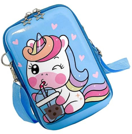 Homoyoyo Einhorntasche Für Junge Mädchen Mit Doppelreißverschluss Cartoon-geldbörse Aus Hochwertigem Material Schöner Umhängetasche Für Mädchen Für Spielzeug Schlüssel Und Karten