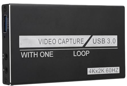 VBESTLIFE Video -Capture -Karte, USB 3.0 Capture Card 4K HDMI Out, 1080p 60fps Videospielaufnahme für Streaming Funktioniert für PS, Switch, Kamera, PC, OBS.