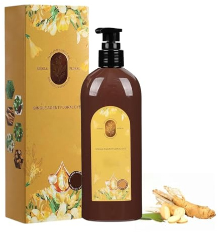 300ml Nourishing Plant-Based Hair Color, Single Agent Floral Dye, Long-Lasting Natural Hair Dye (Natural Black)